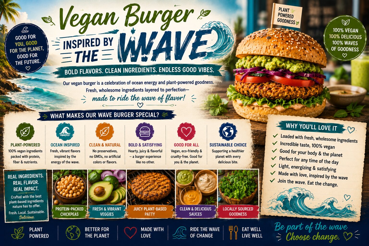 Vegan Burger Inspired by the WAVE
